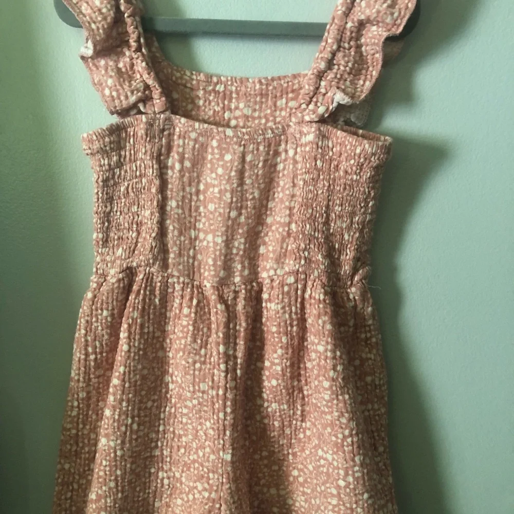 Girls' Pink Smocked Ruffle Romper 5T